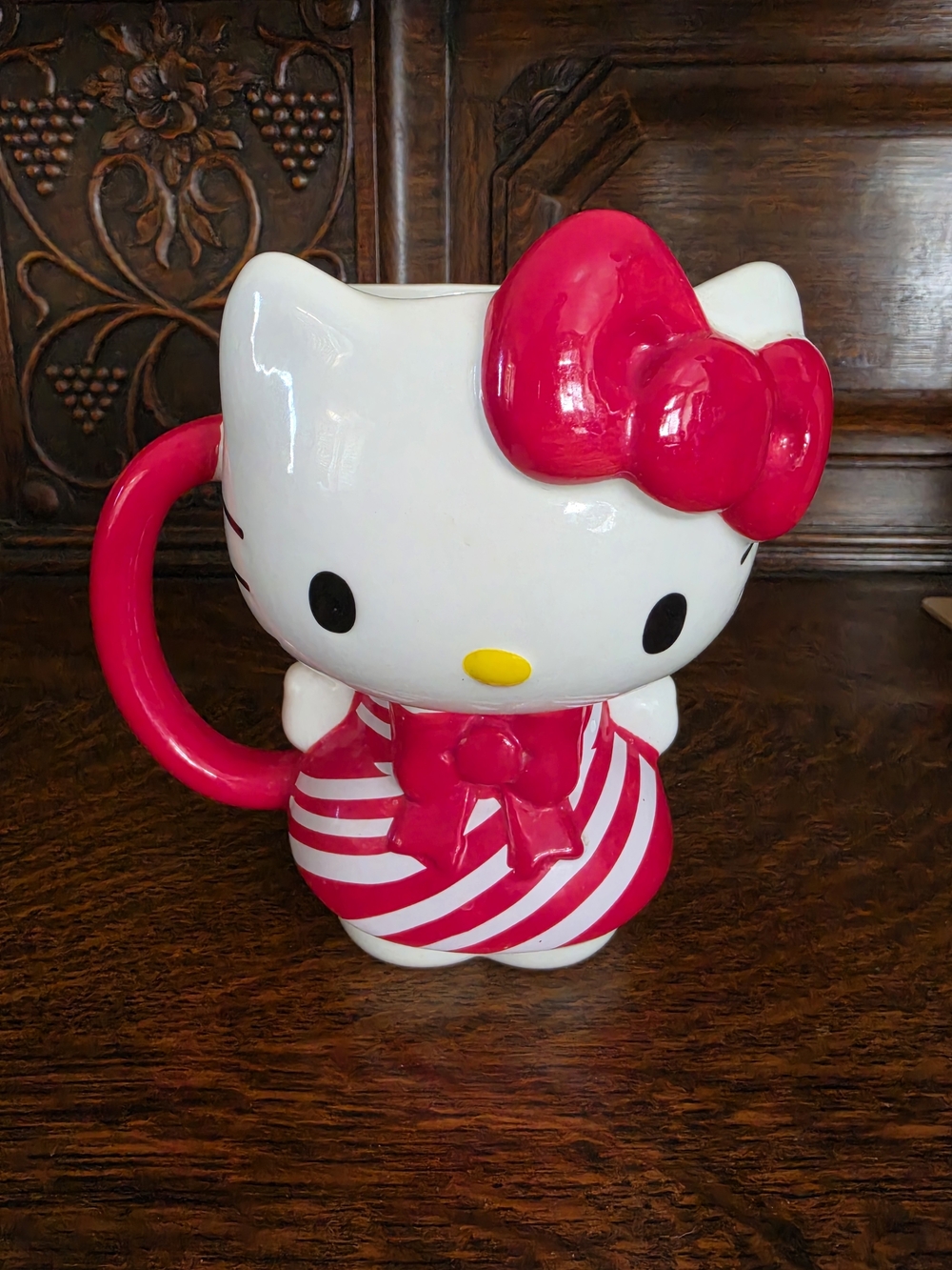 Hello Kitty Red & White Ceramic Figurine Mug by Sanrio